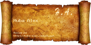 Huba Alex névjegykártya